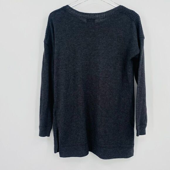 Old Navy Size Small Charcoal Gray Long Sleeve Knit Tunic Sweater Top - Picture 7 of 9
